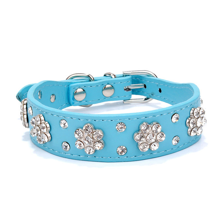 Pet Collar Rhinestone Plum