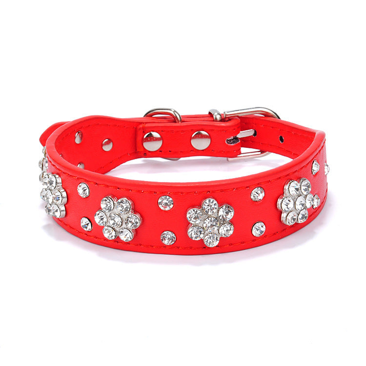 Pet Collar Rhinestone Plum