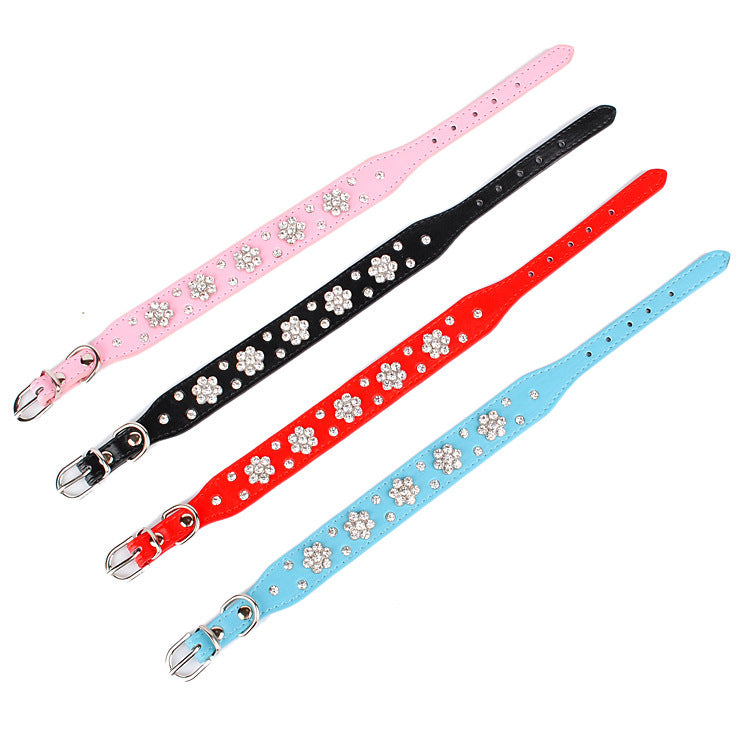 Pet Collar Rhinestone Plum