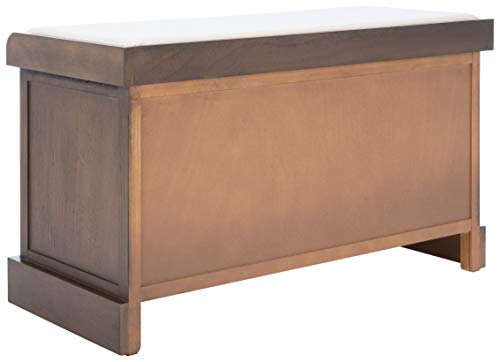 SAFAVIEH Home Collection Landers Brown 2-Drawer/Cushion Storage Bench (Fully Assembled) BCH5702C