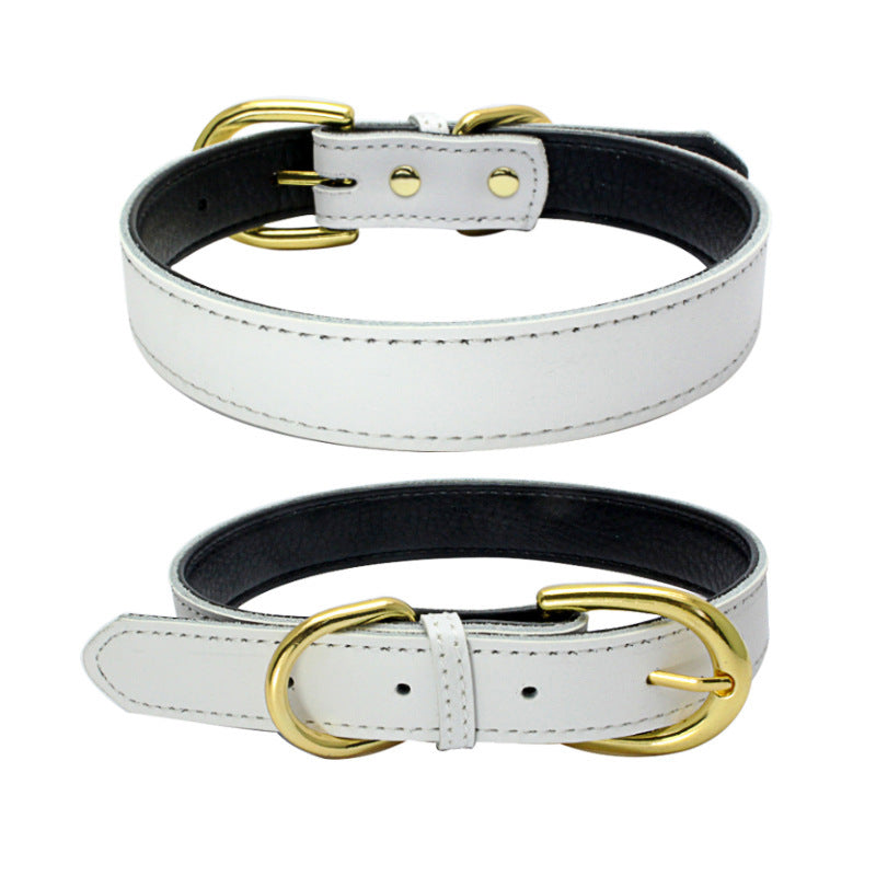 Cowhide pet collar