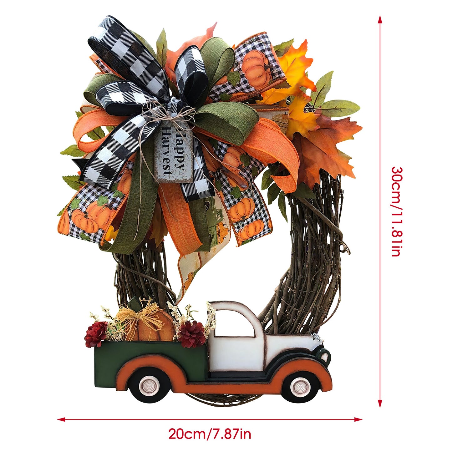 Farmhouse Pumpkin Cart Wreath