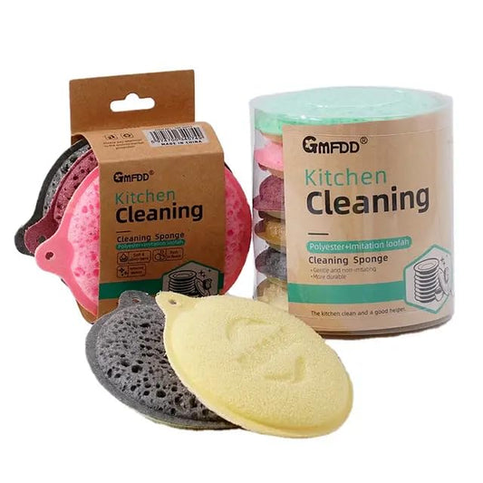 Mr. Nerd GMFDD Eco-Friendly Pack of 3 Natural Seaweed Dishes & General Kitchen Cleaning Scrubbing Sponge For Stove-top High Foaming Double-Side Sponge with Compressed Edge.