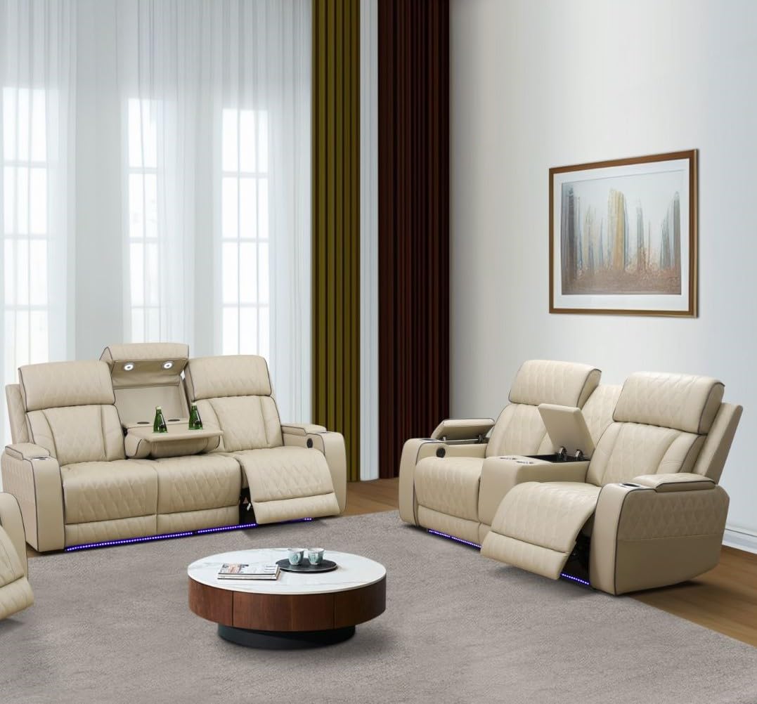 FUOROLA Ginza Microfiber Living Room Sofa Set for Living Room, Game Room, Guest Room,Dormitory, Hotel