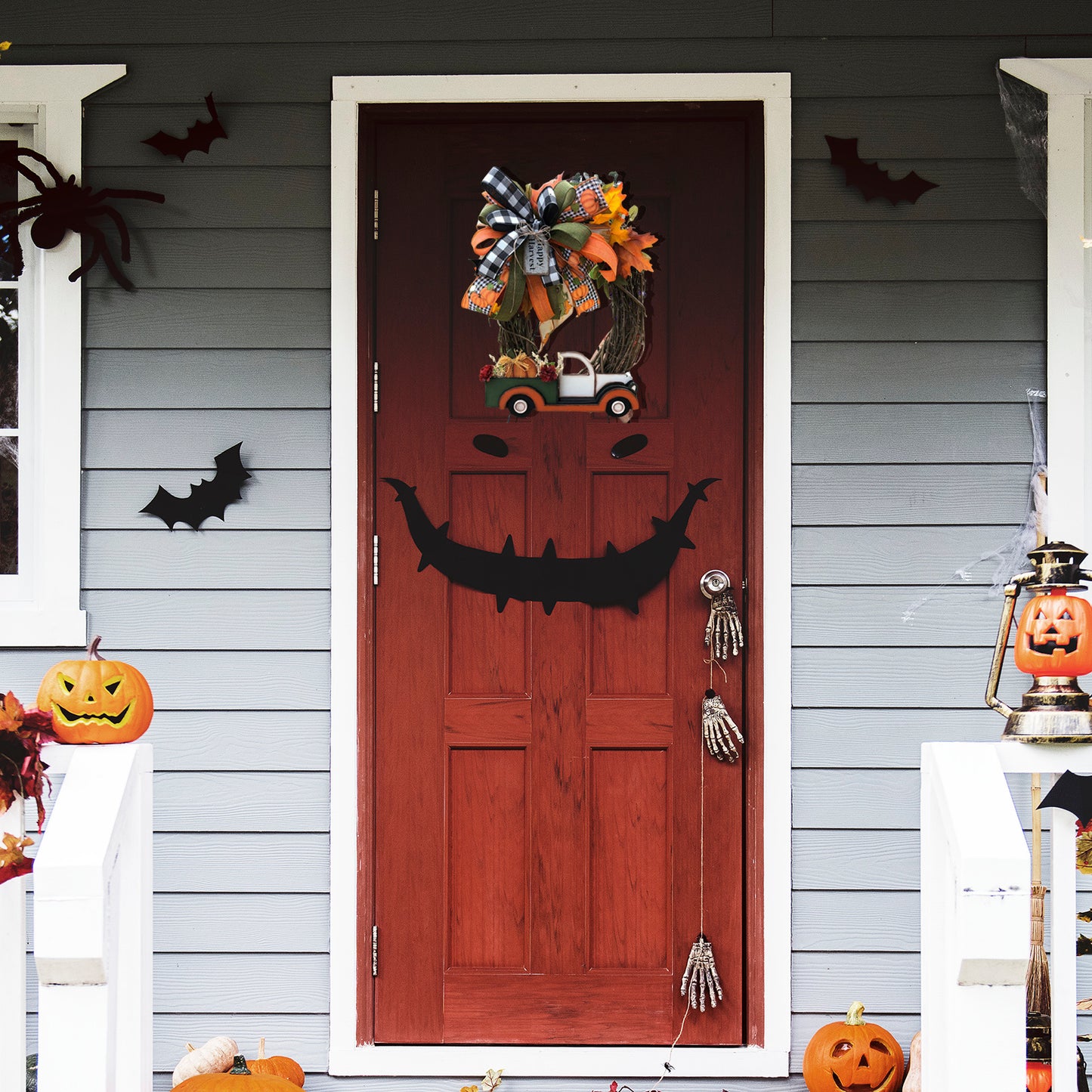 Farmhouse Pumpkin Cart Wreath