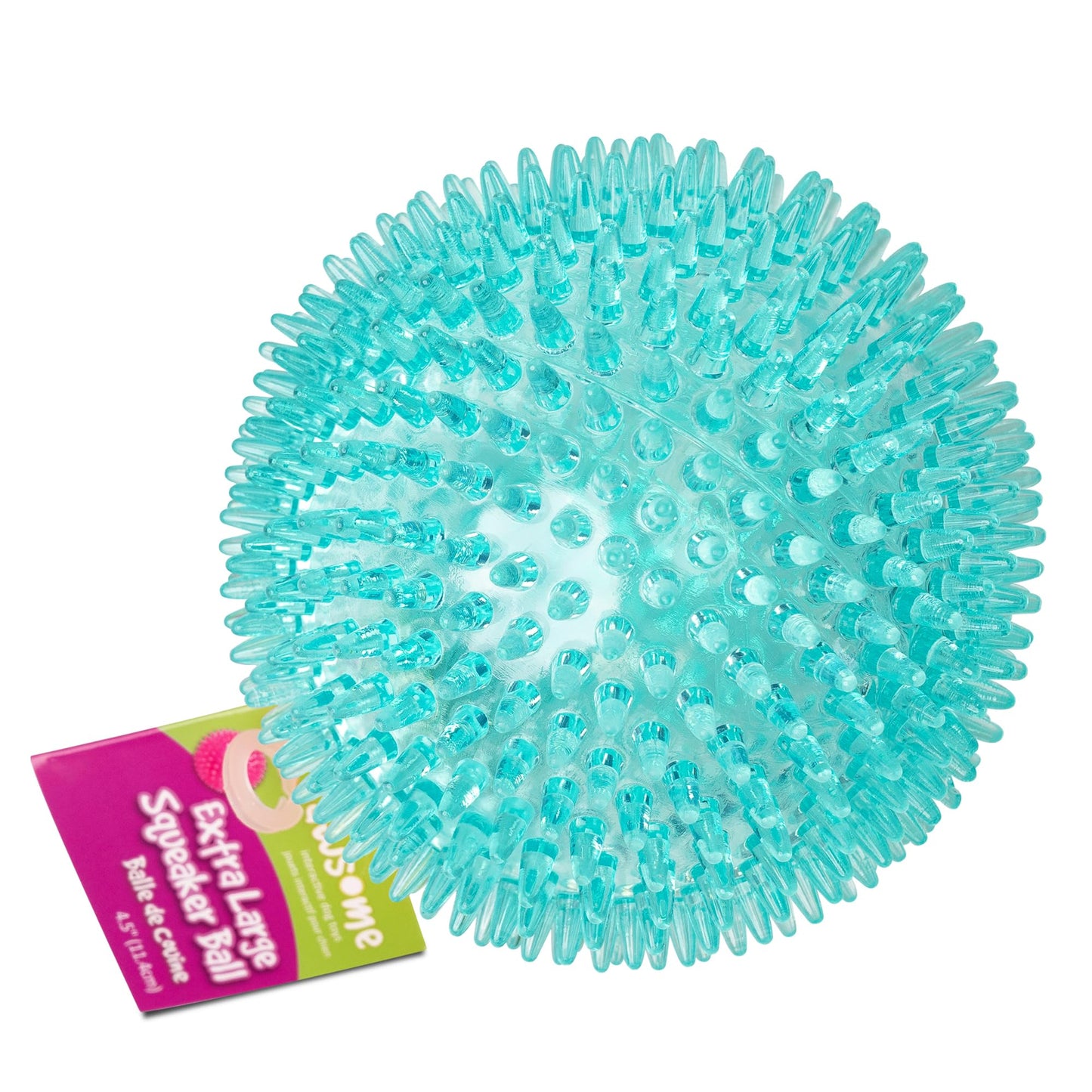 Gnawsome™ 4.5” Spiky Squeaker Ball Dog Toy - Extra Large, Cleans Teeth and Promotes Good Dental and Gum Health for Your Pet, Colors will vary, 4.5"