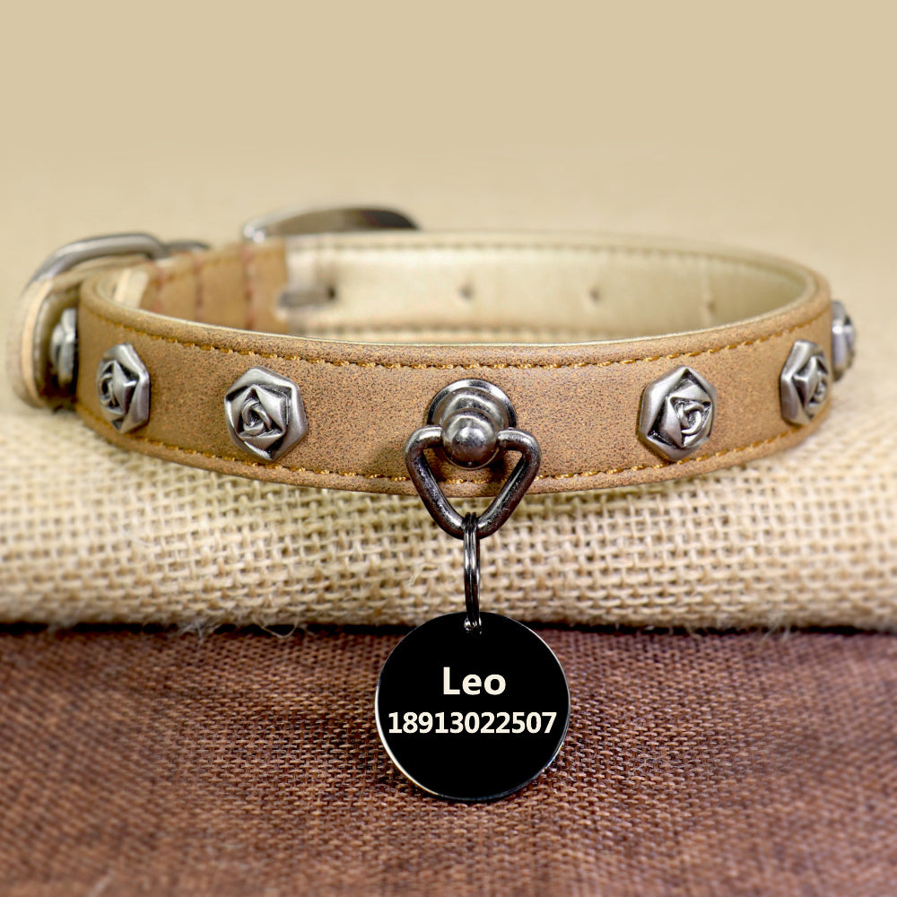 Pet leather collar