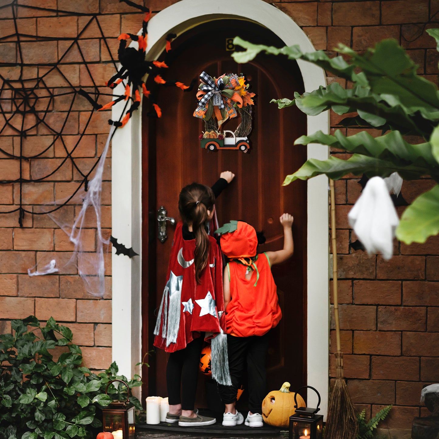 Farmhouse Pumpkin Cart Wreath