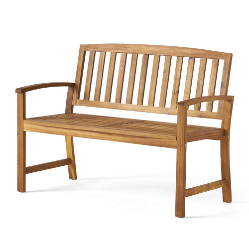 Durable outdoor wooden bench for patio