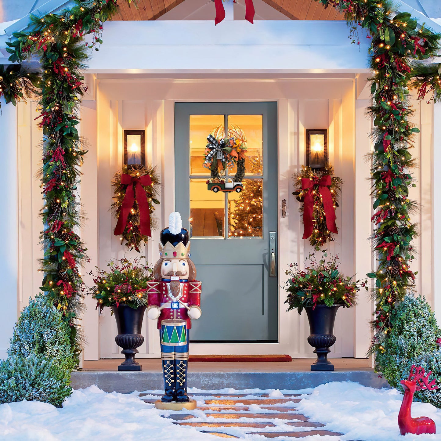 Farmhouse Pumpkin Cart Wreath